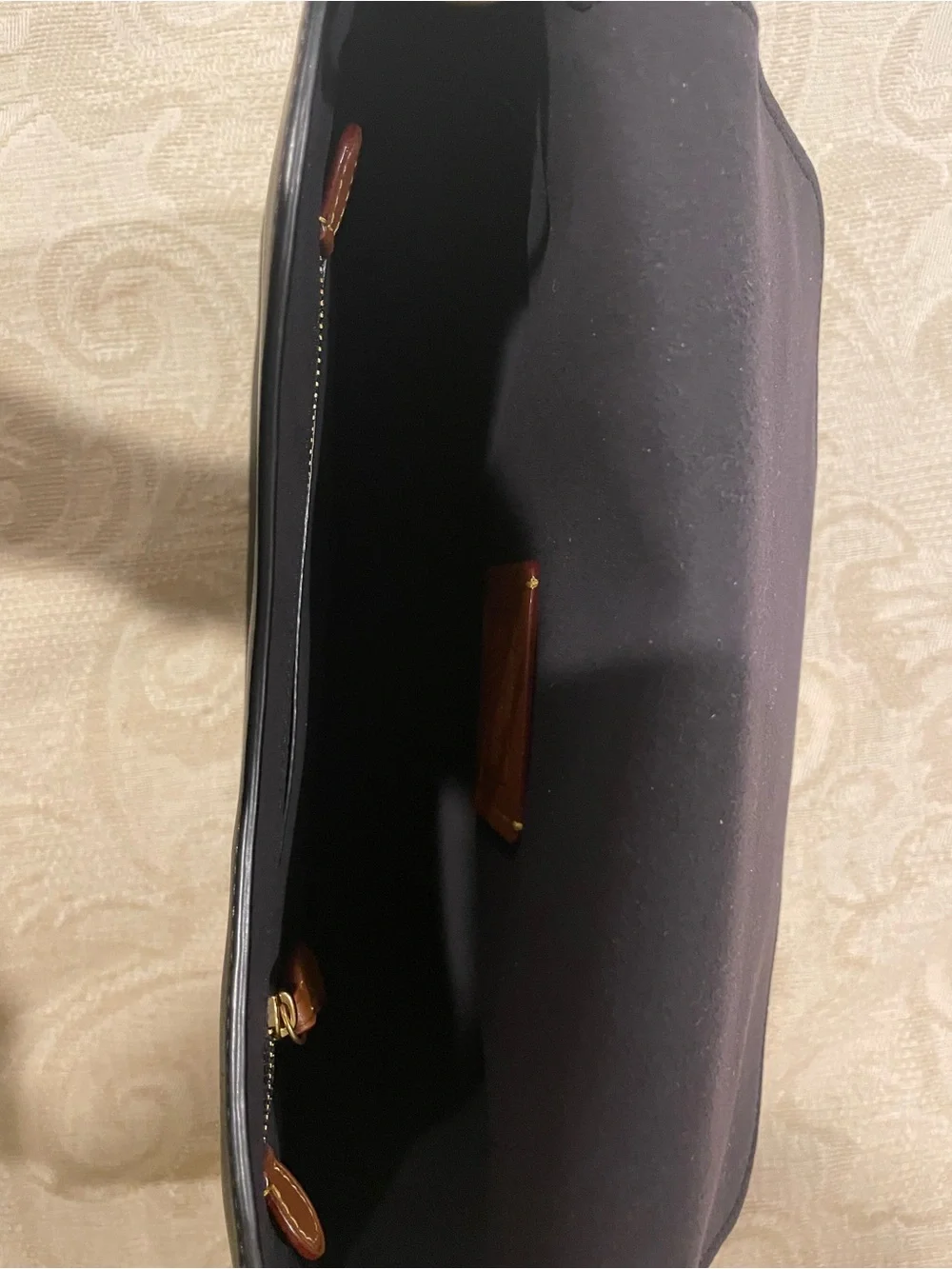 Coach Black Leather Tabby Shoulder Bag with Gold 'C' Closure